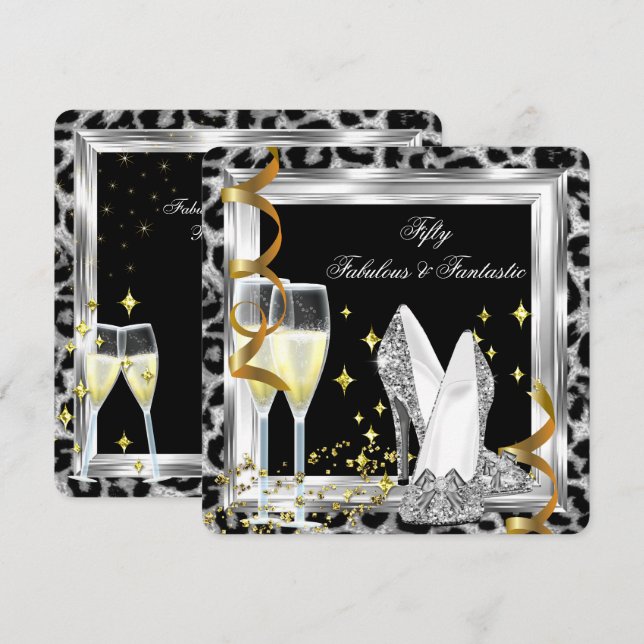 Invitación Fabuloso cumpleaños 50 del Leopardo de Plata (Anverso / Reverso)