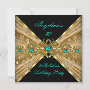 Invitación Fabuloso Cumpleaños de 50 años en Damasco Dorado V