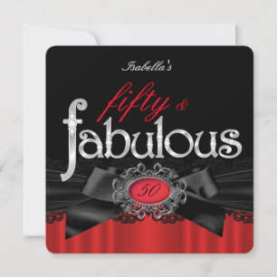 Invitación Fabuloso Cumpleaños de 50 con Decoración de Encaje