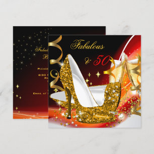 Invitación Fabuloso Cumpleaños de 50 para Mujer con Fiesta de