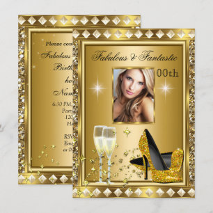 Invitación Fabuloso Cumpleaños de Hollywood con Glamour y Bri