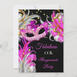 Invitación Fabuloso cumpleaños Fiesta de la Mascarada de Oro 