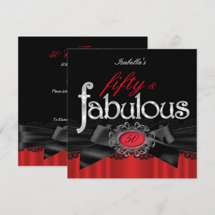 Invitación Fabuloso cumpleaños número 50 con fiesta de encaje