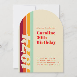 Invitación Fabuloso cumpleaños retro de 50 años de edad para