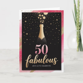 Invitación Fabuloso en los 50 años: Aniversario cálido y memo