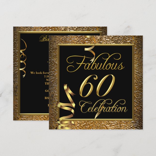 Invitación Fabuloso festival de la celebración de los 60 años (Anverso / Reverso)