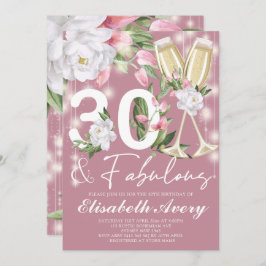 Invitación Fabuloso Fiesta de cumpleaños 30 de la floral de l