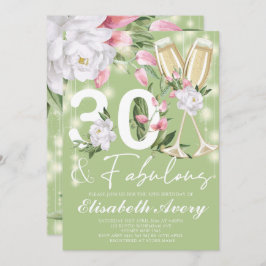 Invitación Fabuloso Fiesta de cumpleaños 30 de la floral de l