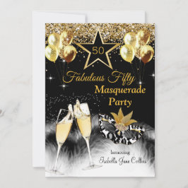 Invitación Fabuloso Fiesta de la Mascarada de 50 Años