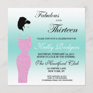Invitación Fabuloso Fiesta Tiara y fiesta de cumpleaños númer