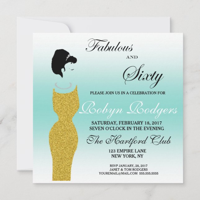 Invitación Fabuloso Fiesta Tiara y fiesta de cumpleaños númer (Reverso)