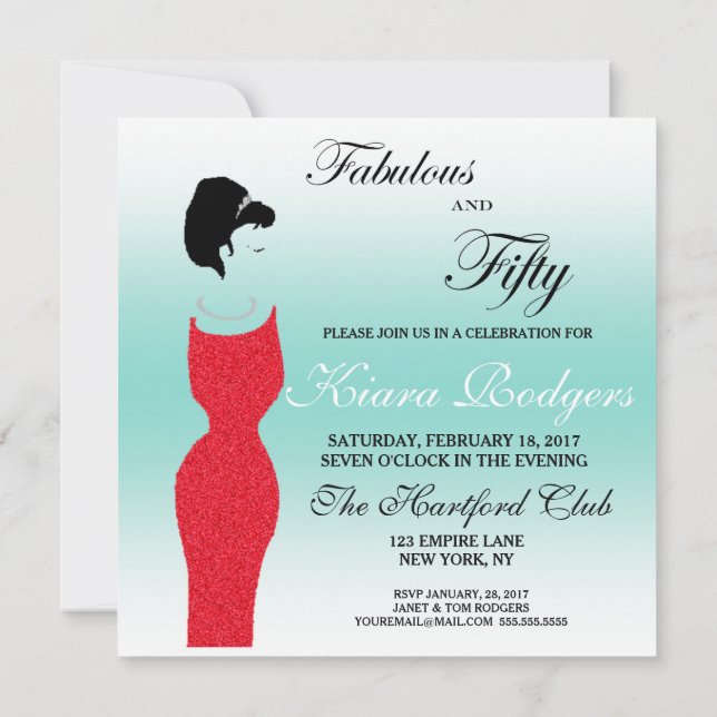 Invitación Fabuloso Fiesta Tiara y fiesta de cumpleaños númer (Reverso)