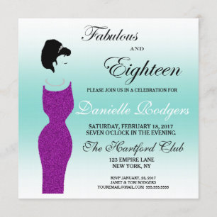 Invitación Fabuloso Fiesta Tiara y fiesta de cumpleaños númer