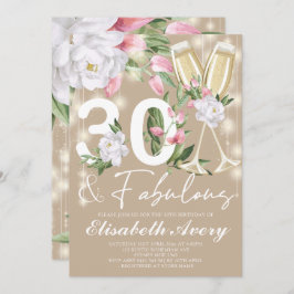 Invitación Fabuloso Floral 30. Fiesta de cumpleaños