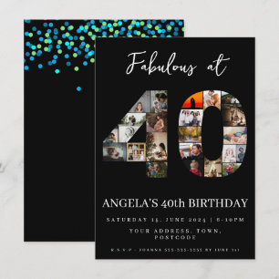 Invitación Fabuloso fotomontaje de 40 años