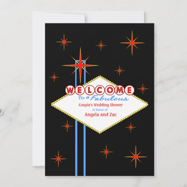 Invitación Fabuloso invitado a la ducha nupcial de Las Vegas (Anverso)