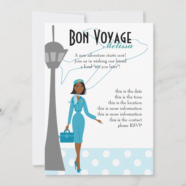 Invitación Fabuloso Operador De Vuelo (Anverso)