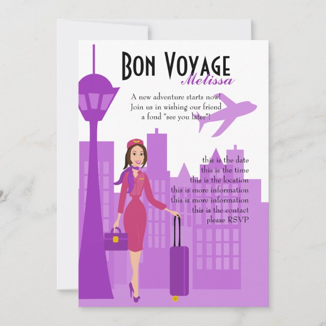 Invitación Fabuloso Operador De Vuelo (Anverso)