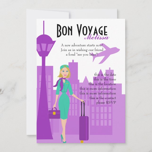 Invitación Fabuloso Operador De Vuelo (Anverso)