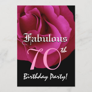 Invitación Fabuloso partido de cumpleaños número 70 Ruby Red 