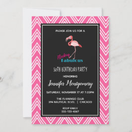 Invitación Fabuloso Rebaño de Flamencos Rosa de Cumpleaños