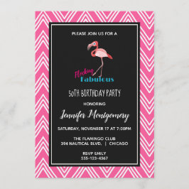 Invitación Fabuloso Rebaño de Flamencos Rosa de Cumpleaños