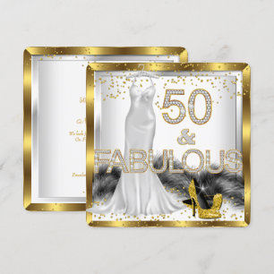 Invitación Fabuloso vestido elegante de 50 años con tacones a
