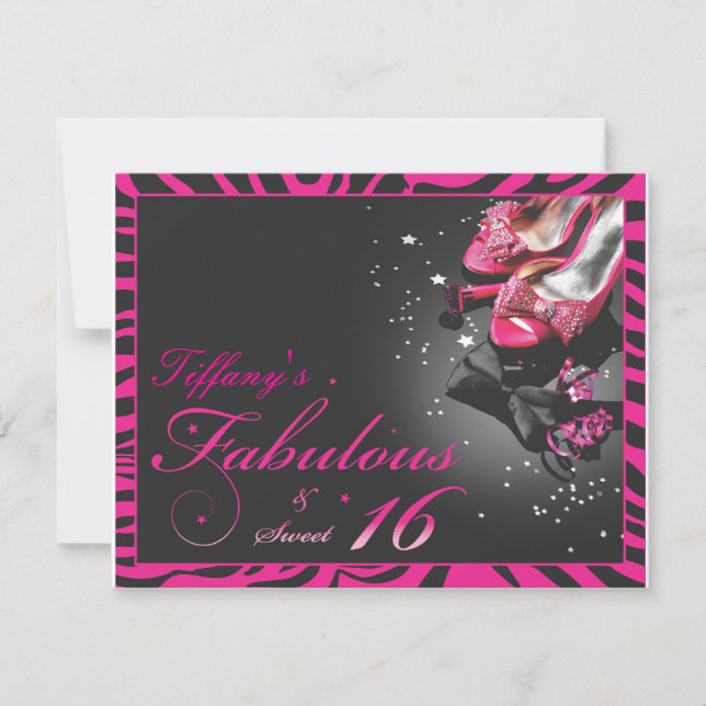 Invitación ¡Fabuloso y dulce 16! (Anverso)