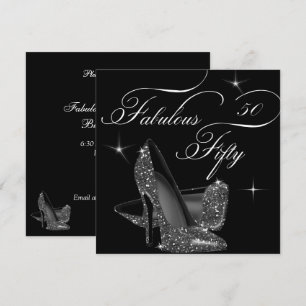 Invitación Fabulosos 50 cincuenta Tacones Altos Cumpleaños Ne