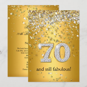 Invitación Fabulosos 70 Corrientes Doradas Plateadas Cumpleañ