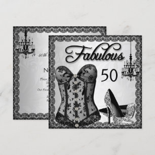 Invitación Fabulosos zapatos de tacón alto con corsé plateado