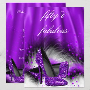 Invitación Fabulosos Zapatos de Tacón Alto Cumpleaños 50 Estr