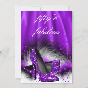 Invitación Fabulosos Zapatos de Tacón Alto Cumpleaños 50 Estr