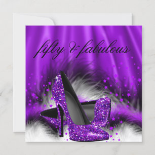 Invitación Fabulosos Zapatos de Tacón Alto Cumpleaños 50 Estr