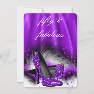 Invitación Fabulosos Zapatos de Tacón Alto de 50 Estrellas Pu