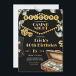 Invitación Fabulous Casino Night 40th Adult Birthday<br><div class="desc">Invitación a cumpleaños de adultos de la noche del Casino,  fiesta de cumpleaños de la 50.ª sorpresa del Casino,  fiesta de cumpleaños de la tarjeta de póquer,  Fiesta de retiro del Casino</div>