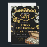 Invitación Fabulous Casino Night 40th Adult Birthday<br><div class="desc">Invitación a cumpleaños de adultos de la noche del Casino,  fiesta de cumpleaños de la 50.ª sorpresa del Casino,  fiesta de cumpleaños de la tarjeta de póquer,  Fiesta de retiro del Casino</div>