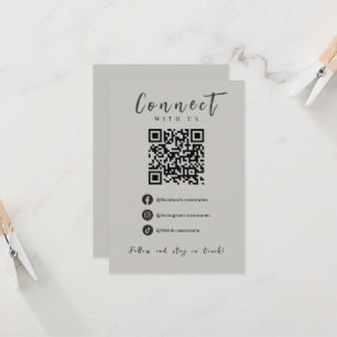 Invitación Facebook Instagram Tiktok moderno código QR gris s