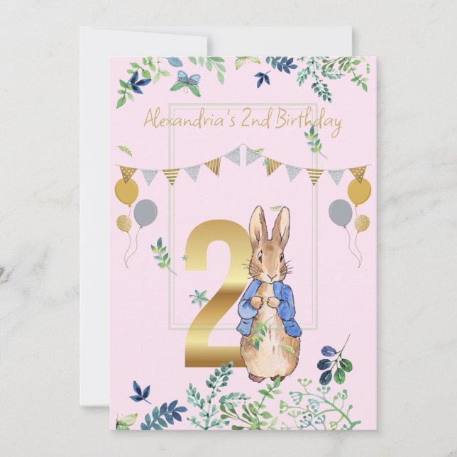 Invitación Fácil personalización del segundo cumpleaños Pedro (Anverso)