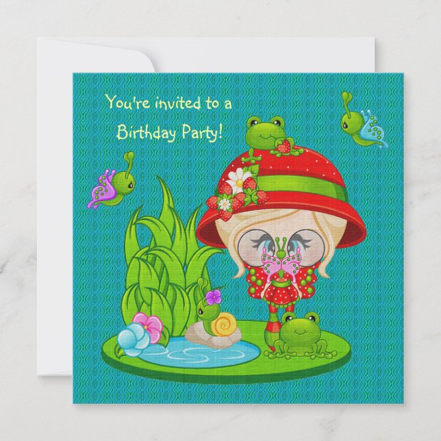Invitación Faery Nature Lover Frog (Anverso)