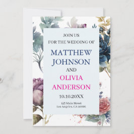 Invitación Faire invitation de mariage floral ardoise humeur 