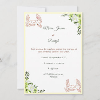 Invitación Faire-part de Mariage Élégant
