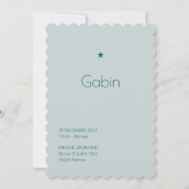 Invitación Faire-Part de naissance Poudré - Gabin