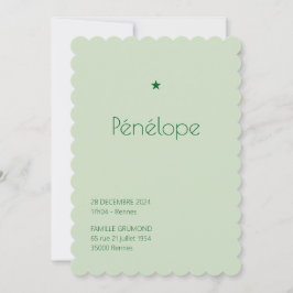 Invitación Faire-Part de naissance Poudré - Pénélope