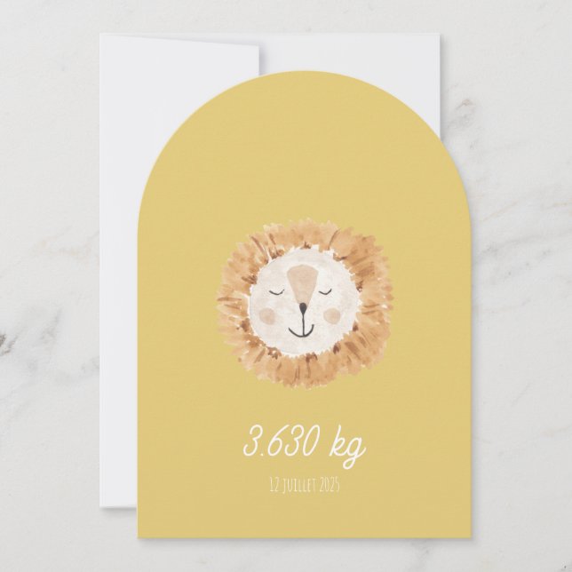 Invitación Faire part de naissance simple Petit Lion (Anverso)