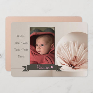 Invitación Faire-part Fille