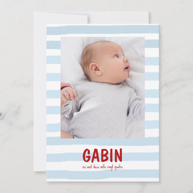 Invitación Faire-Part Gabin (Anverso)