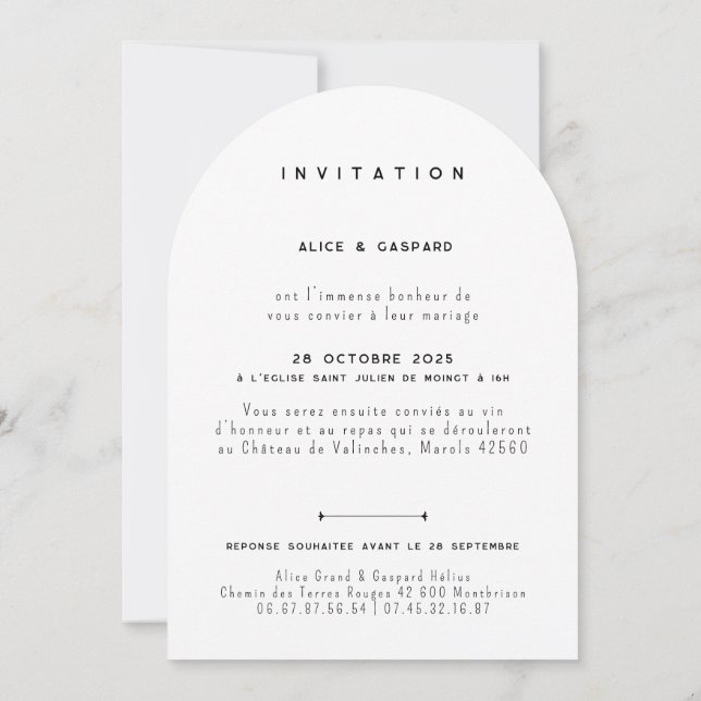 Invitación Faire Part "Lettrus" (Reverso)
