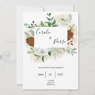 Invitación Faire part mariage - nature forêt