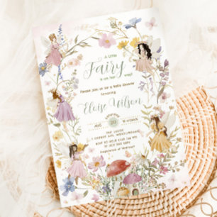 Invitación Fairies Wildflowers Flower Meadow Baby Shower